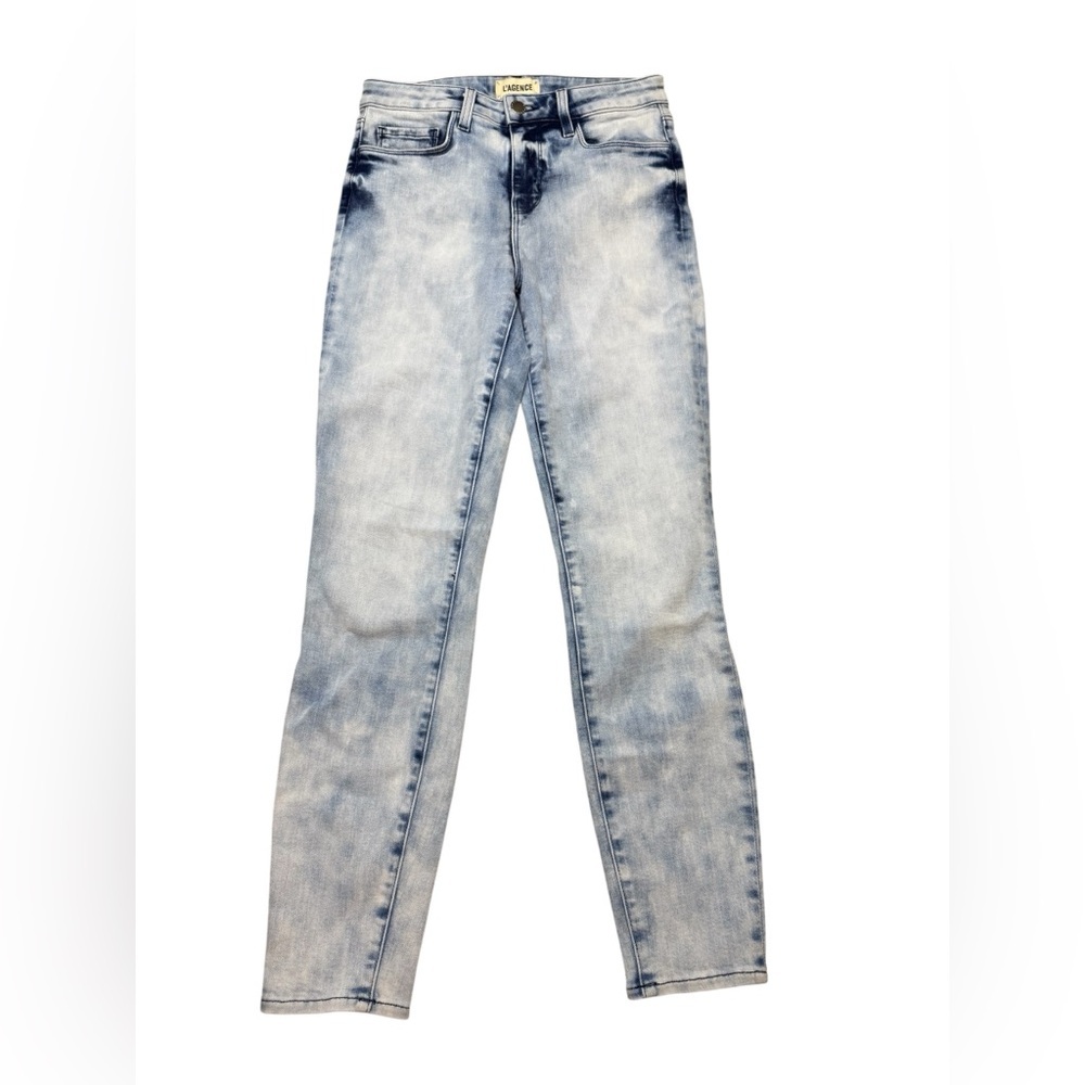 👖 L’AGENCE Margot Celestial Acid Wash High Rise Skinny Jeans 25 NWT 🌌